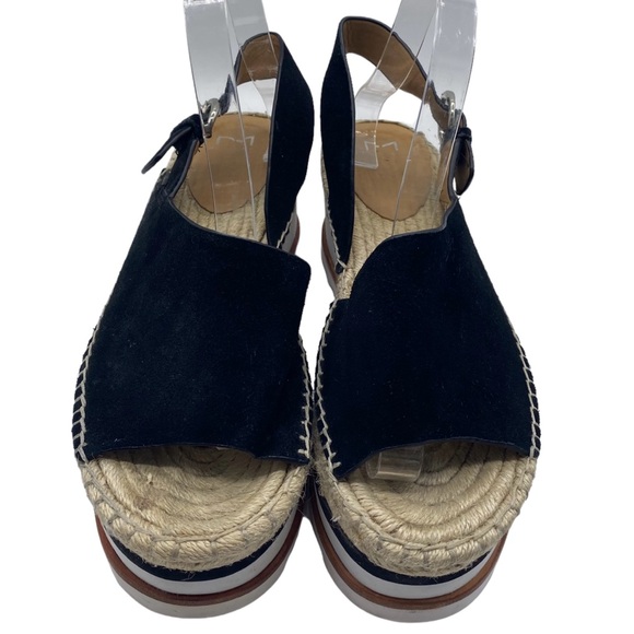 Marc Fisher Womens Sandals Size 10 Quint Black Suede Platform Slingback Chunky - Picture 4 of 10